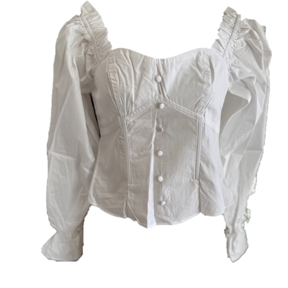 Fashion Nova White Ruffled Blouse
